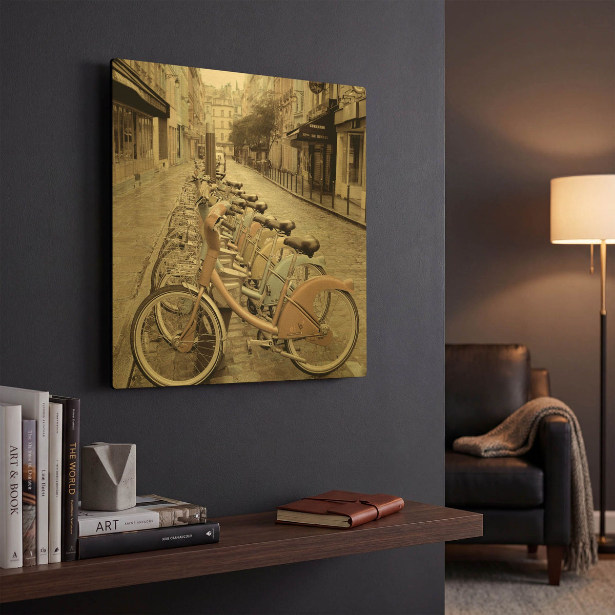 'City Street Ride Paris' By Alan Blaustein Gold Metal Wall Art