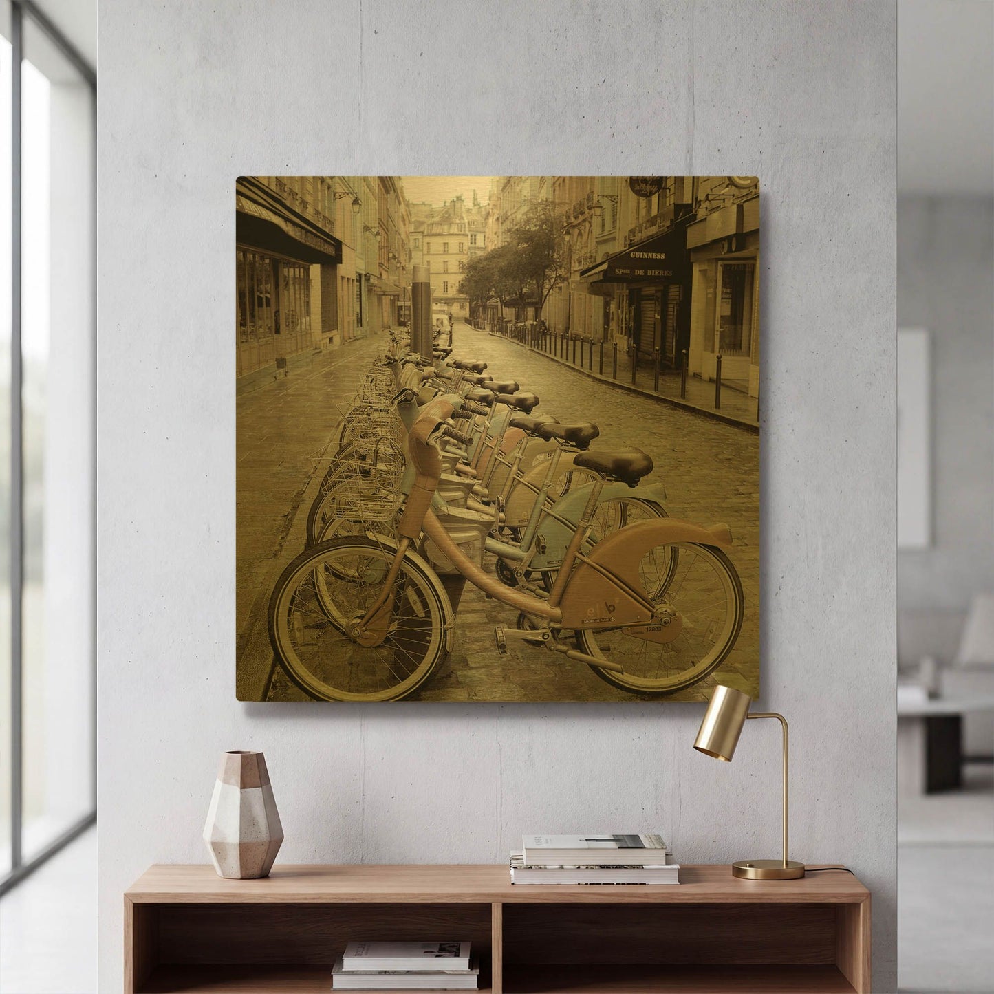 'City Street Ride Paris' By Alan Blaustein Gold Metal Wall Art