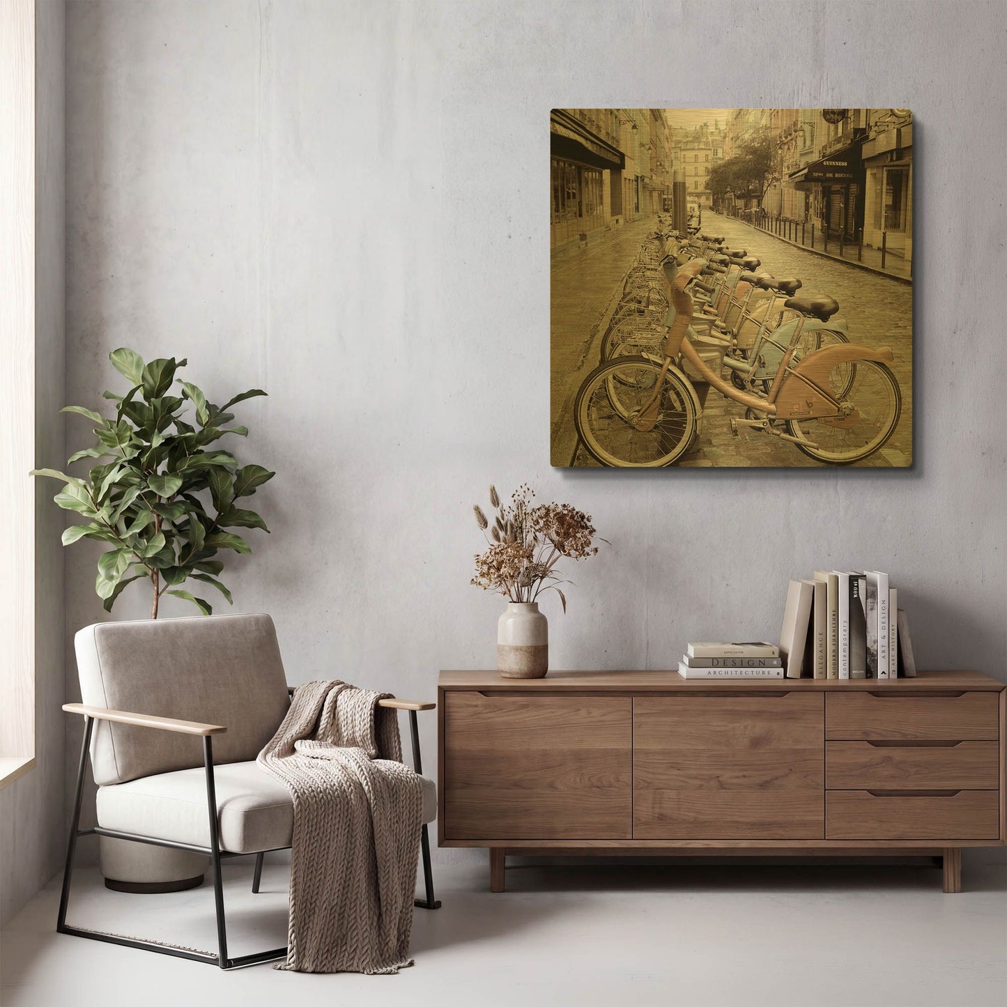 'City Street Ride Paris' By Alan Blaustein Gold Metal Wall Art