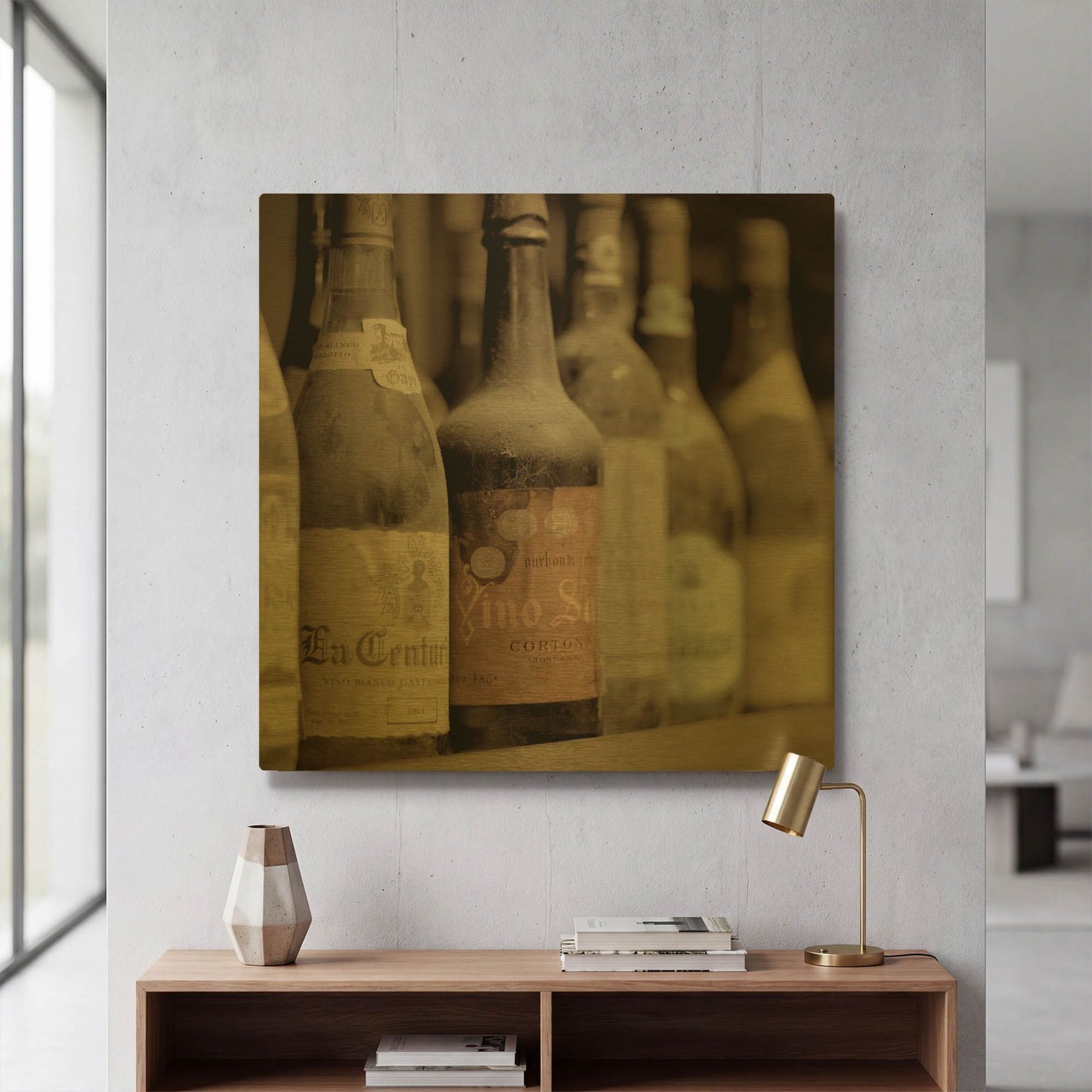 'Enoteca Cortona 1' By Alan Blaustein Gold Metal Wall Art