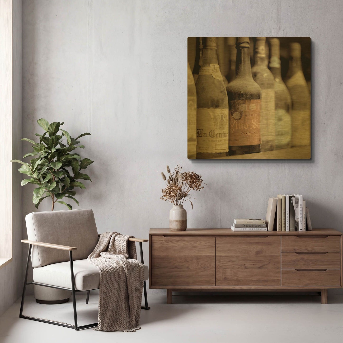 'Enoteca Cortona 1' By Alan Blaustein Gold Metal Wall Art