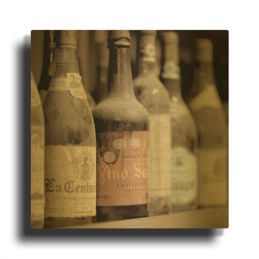 'Enoteca Cortona 1' By Alan Blaustein Gold Metal Wall Art