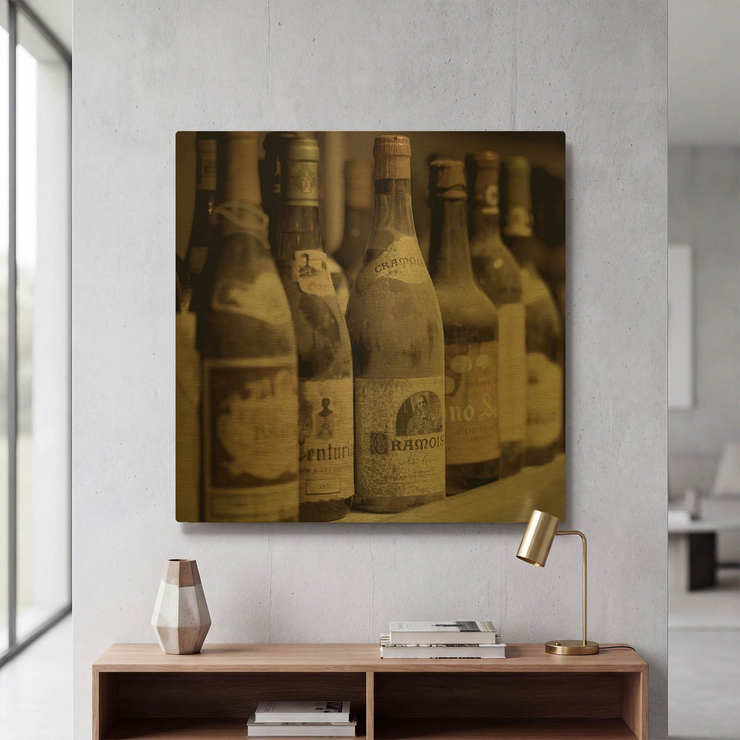 'Enoteca Cortona 2' By Alan Blaustein Gold Metal Wall Art