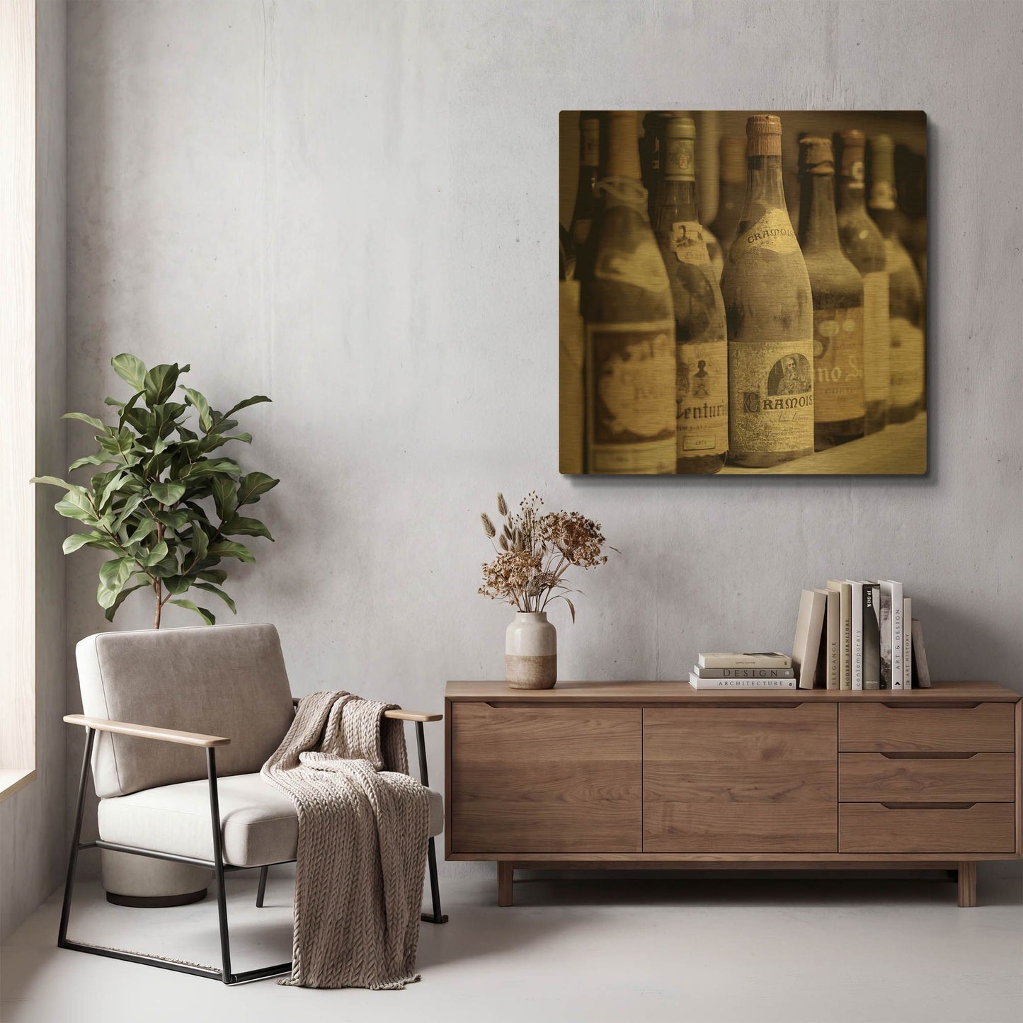 'Enoteca Cortona 2' By Alan Blaustein Gold Metal Wall Art