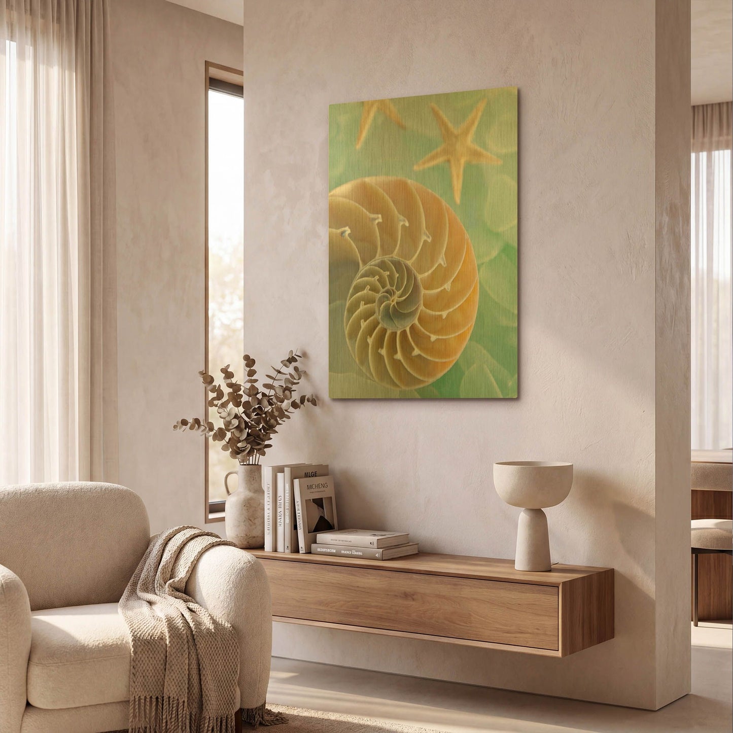 'Seaglass 2' By Alan Blaustein Gold Metal Wall Art