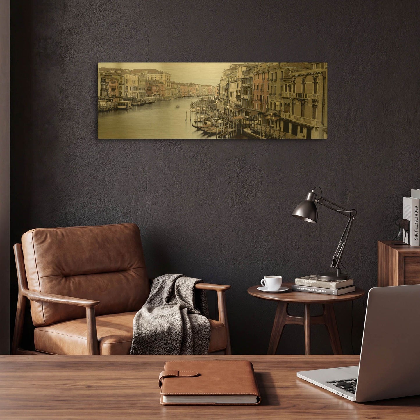 'Morning on the Grand Canal' By Alan Blaustein Gold Metal Wall Art