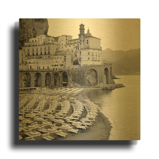 'Ombrellone da Spiaggia' By Alan Blaustein Gold Metal Wall Art