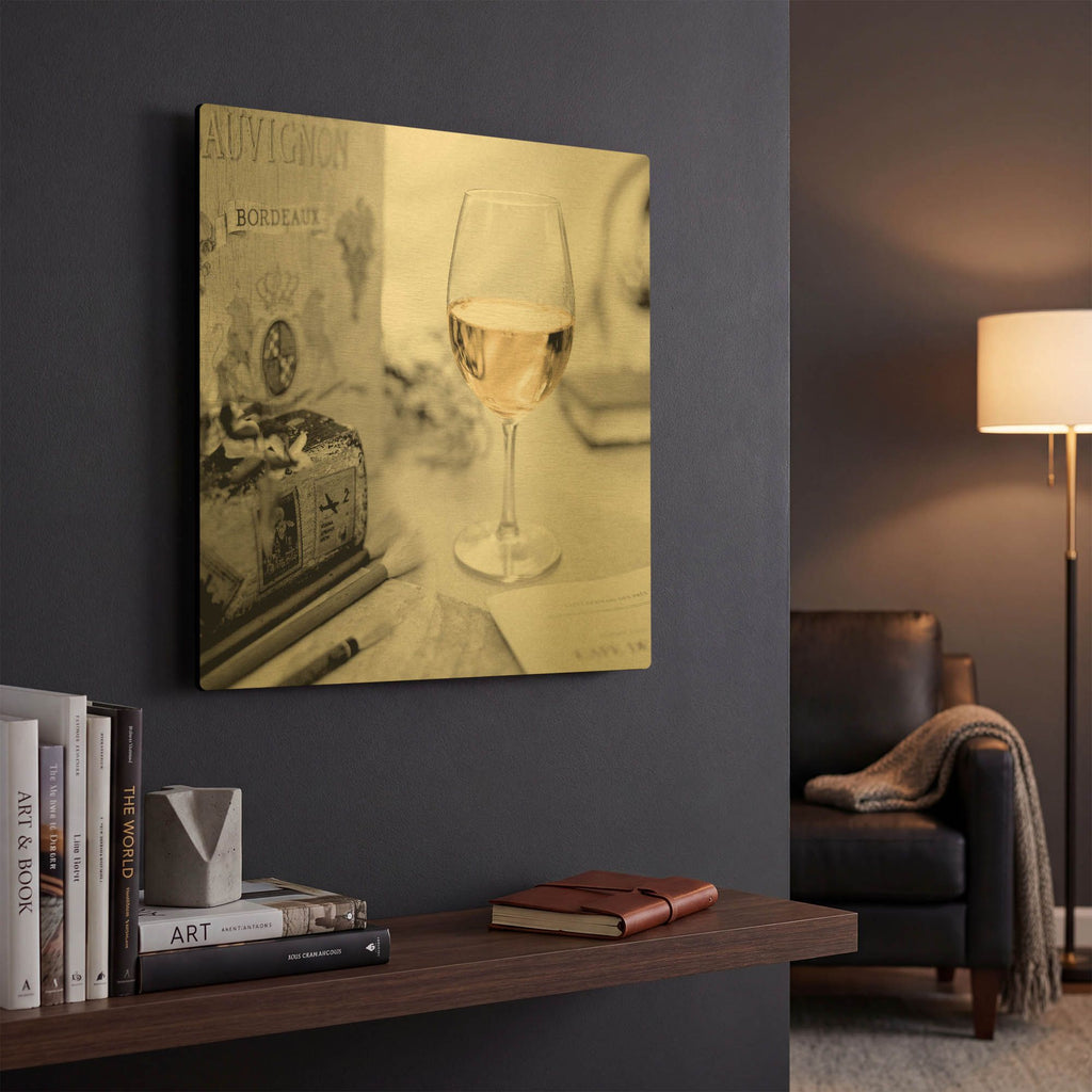 'Vin Blanc' By Alan Blaustein Gold Metal Wall Art