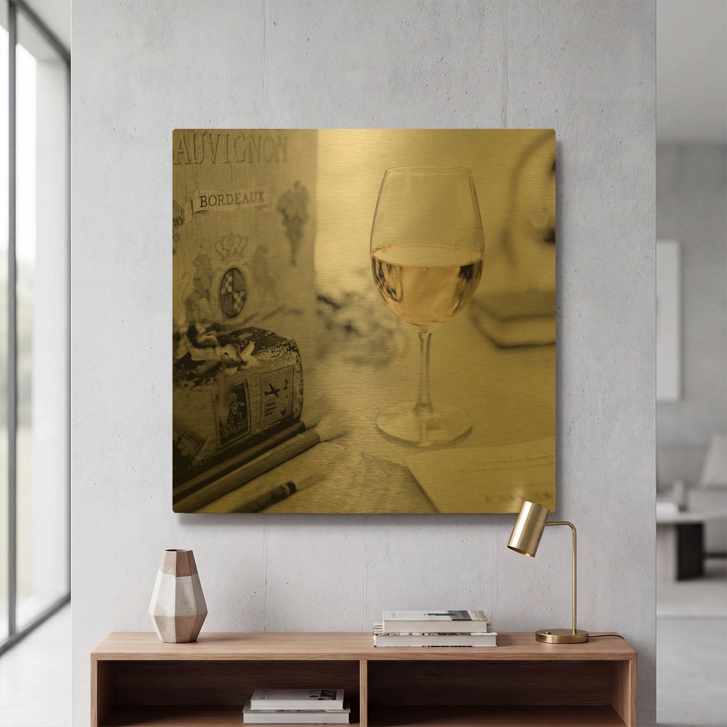 'Vin Blanc' By Alan Blaustein Gold Metal Wall Art