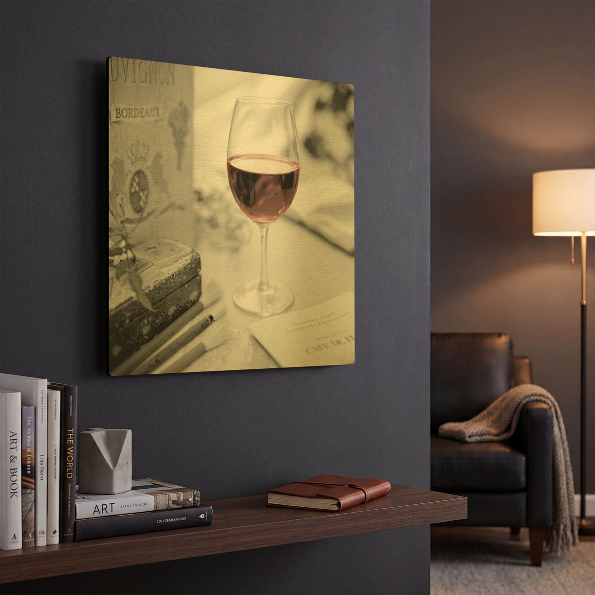 'Vin Rouge' By Alan Blaustein Gold Metal Wall Art