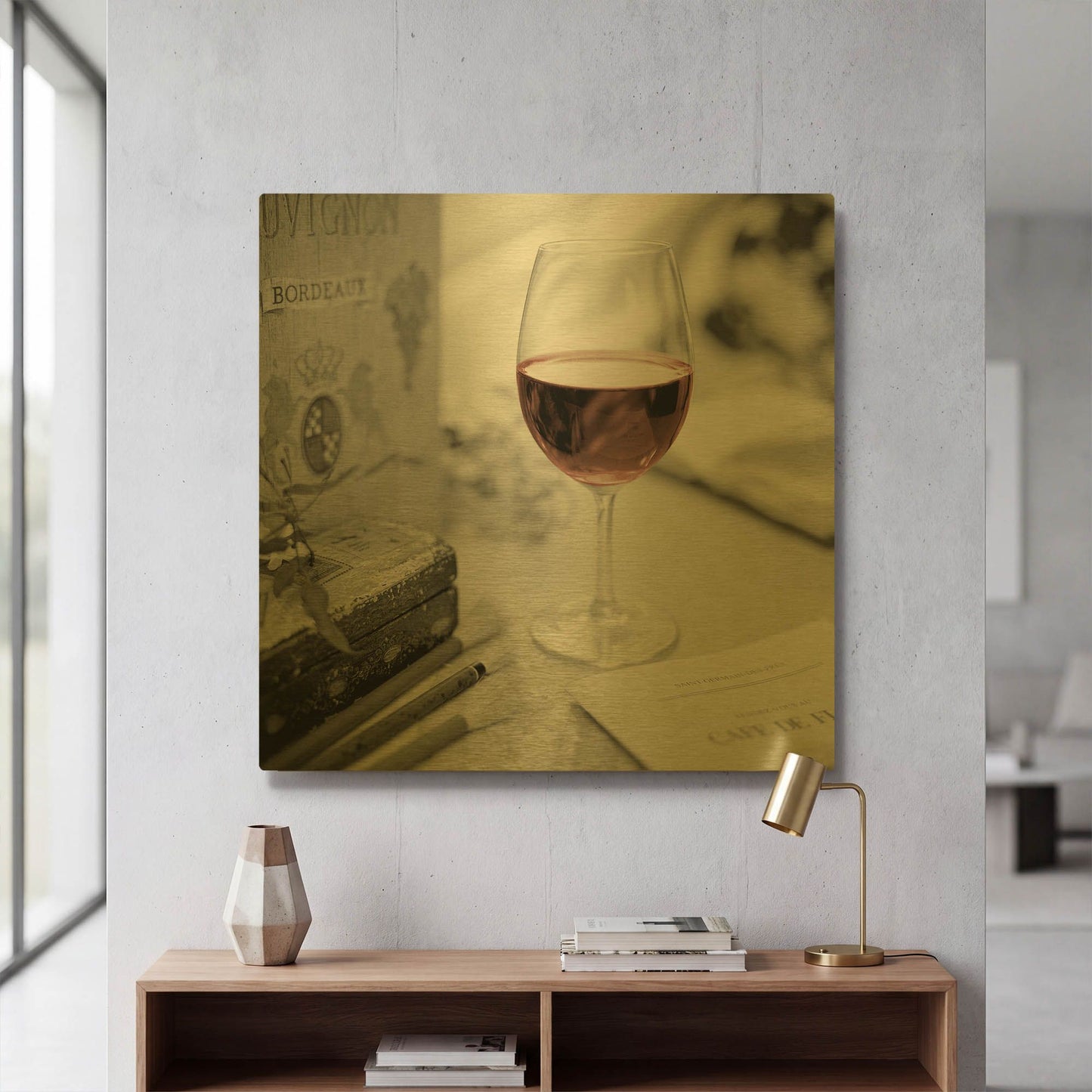 'Vin Rouge' By Alan Blaustein Gold Metal Wall Art