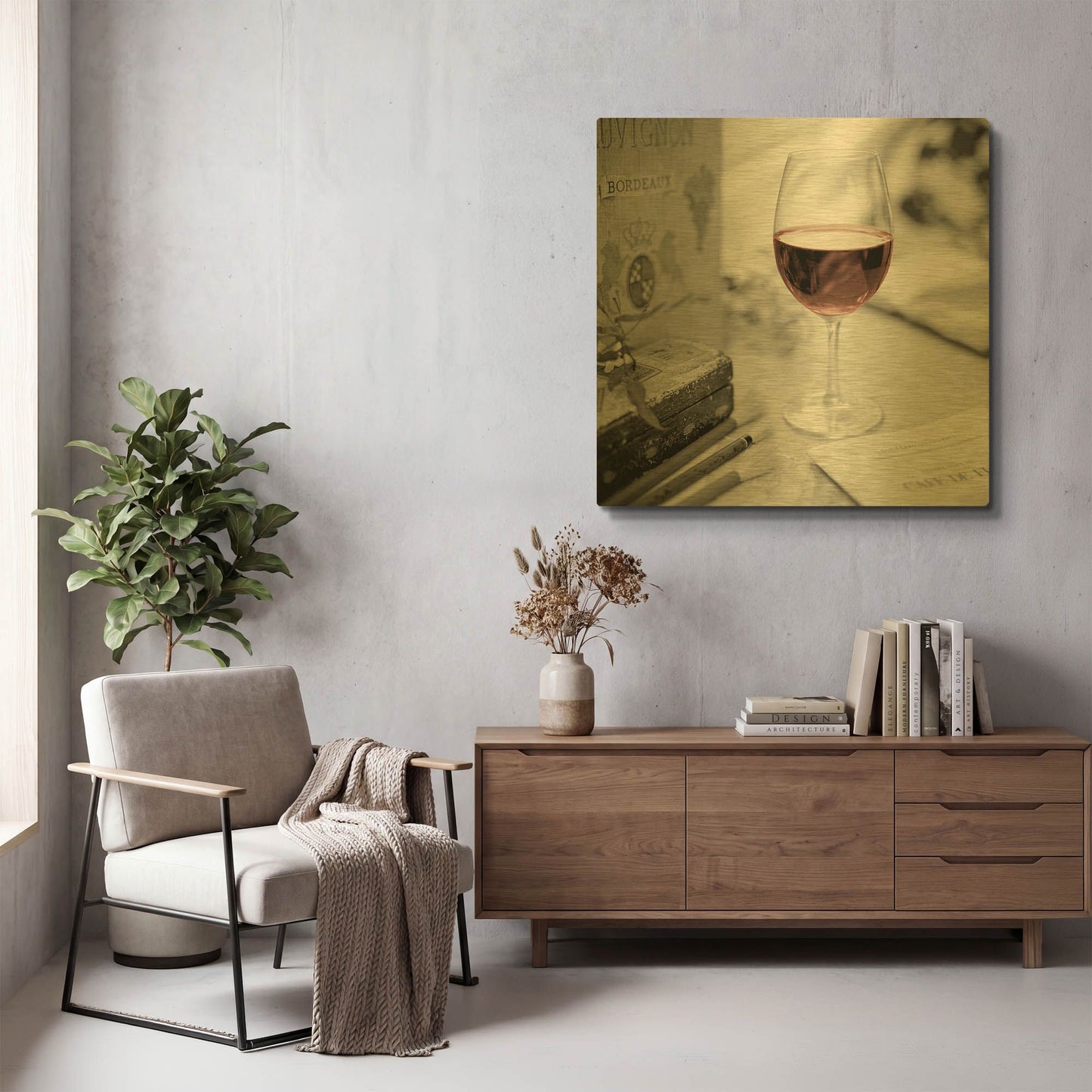 'Vin Rouge' By Alan Blaustein Gold Metal Wall Art