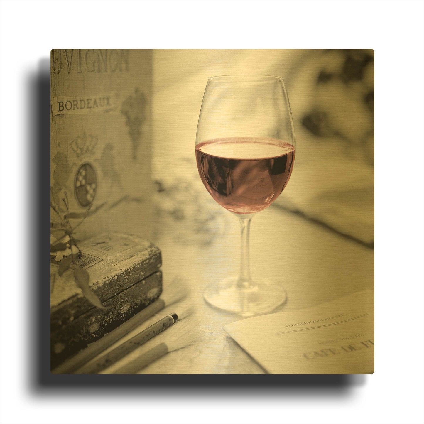 'Vin Rouge' By Alan Blaustein Gold Metal Wall Art