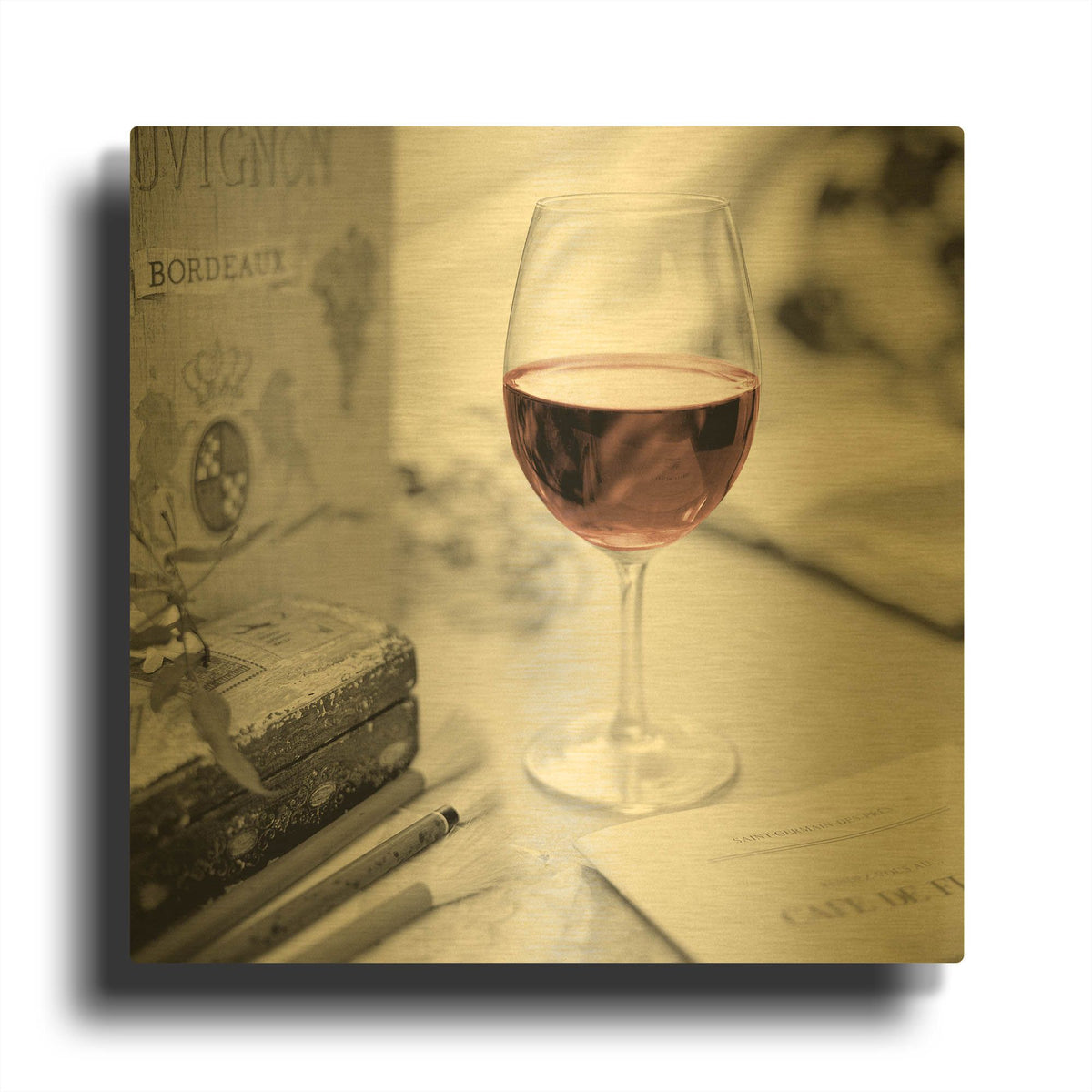 'Vin Rouge' By Alan Blaustein Gold Metal Wall Art