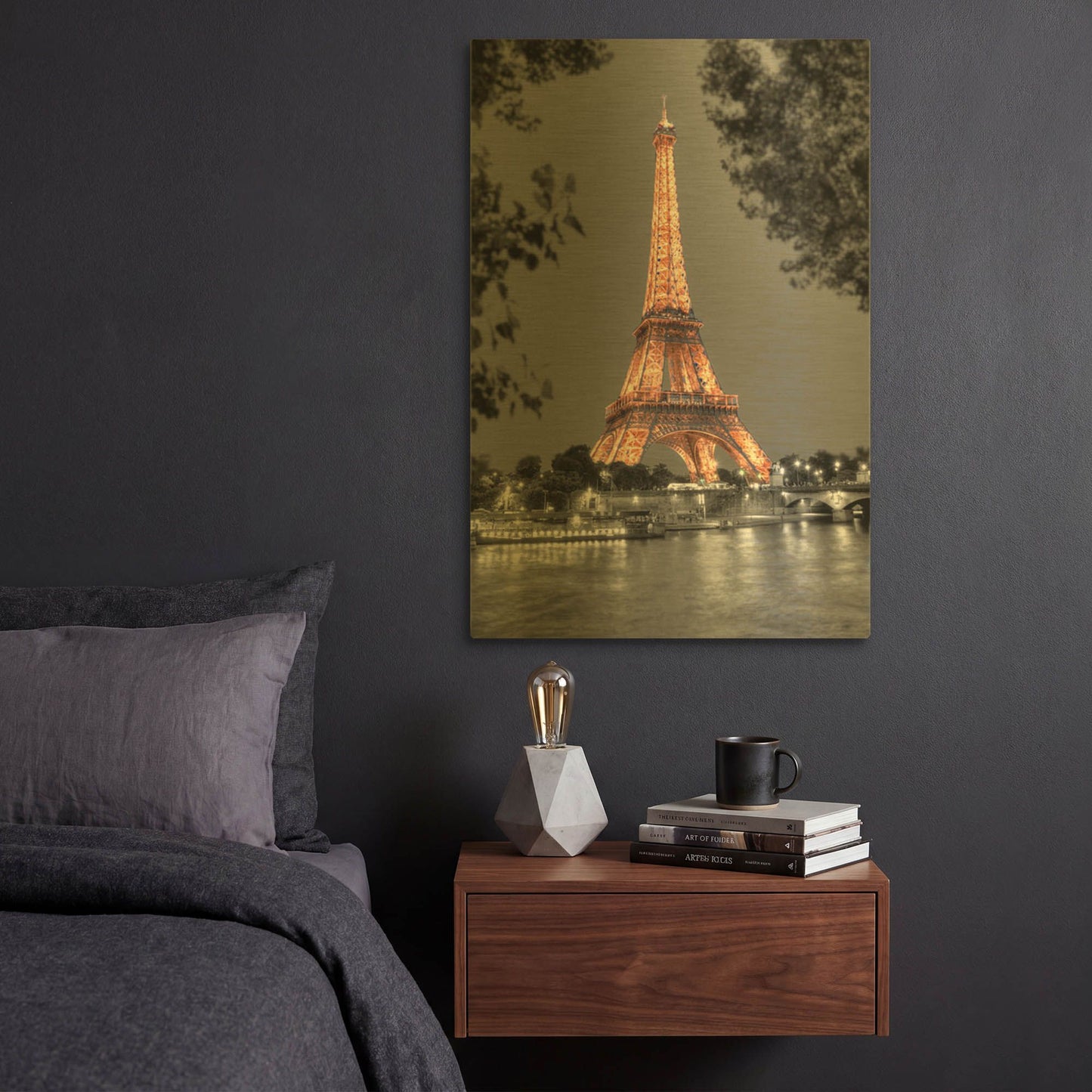 'Nuit sur la Seine' By Alan Blaustein Gold Metal Wall Art