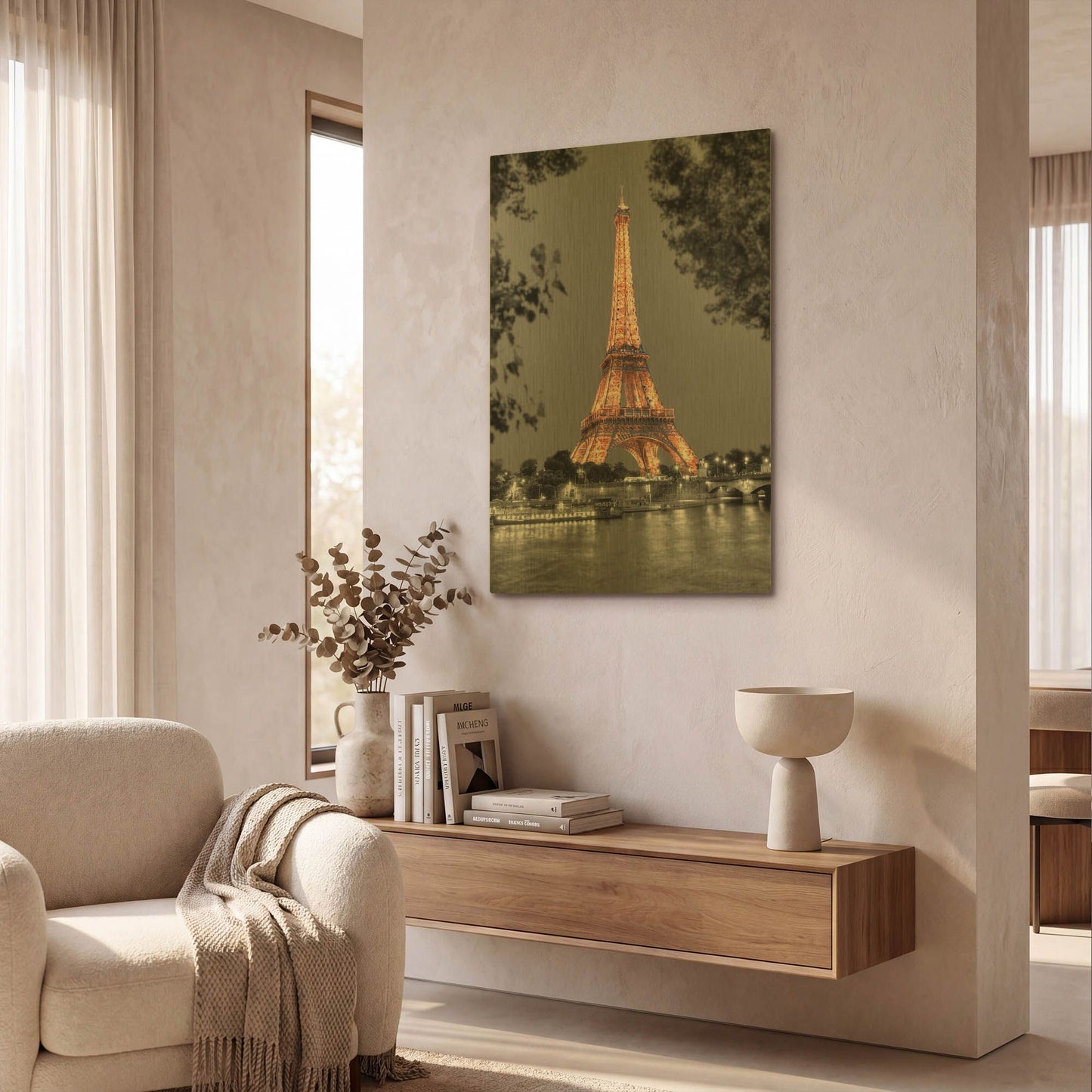 'Nuit sur la Seine' By Alan Blaustein Gold Metal Wall Art