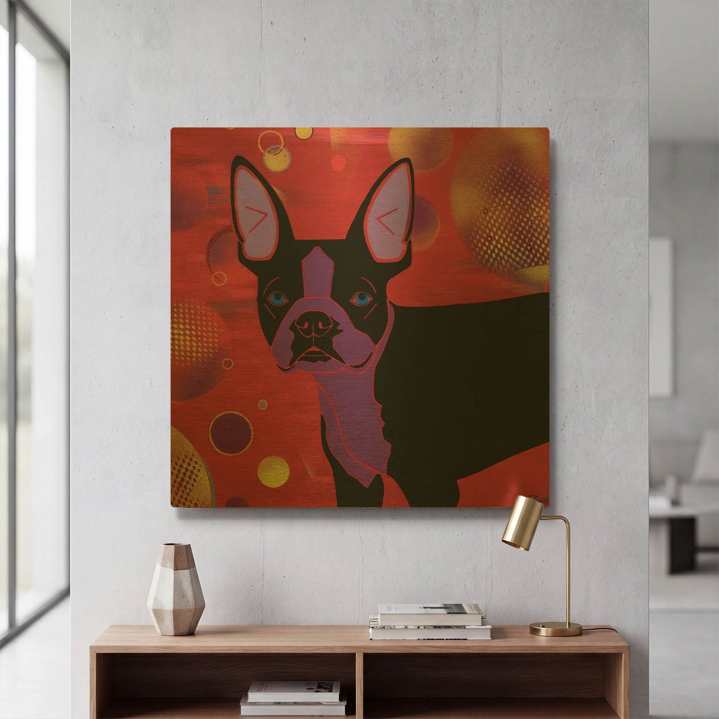 'Bubbly Boston' By Angela Bond Gold Metal Wall Art