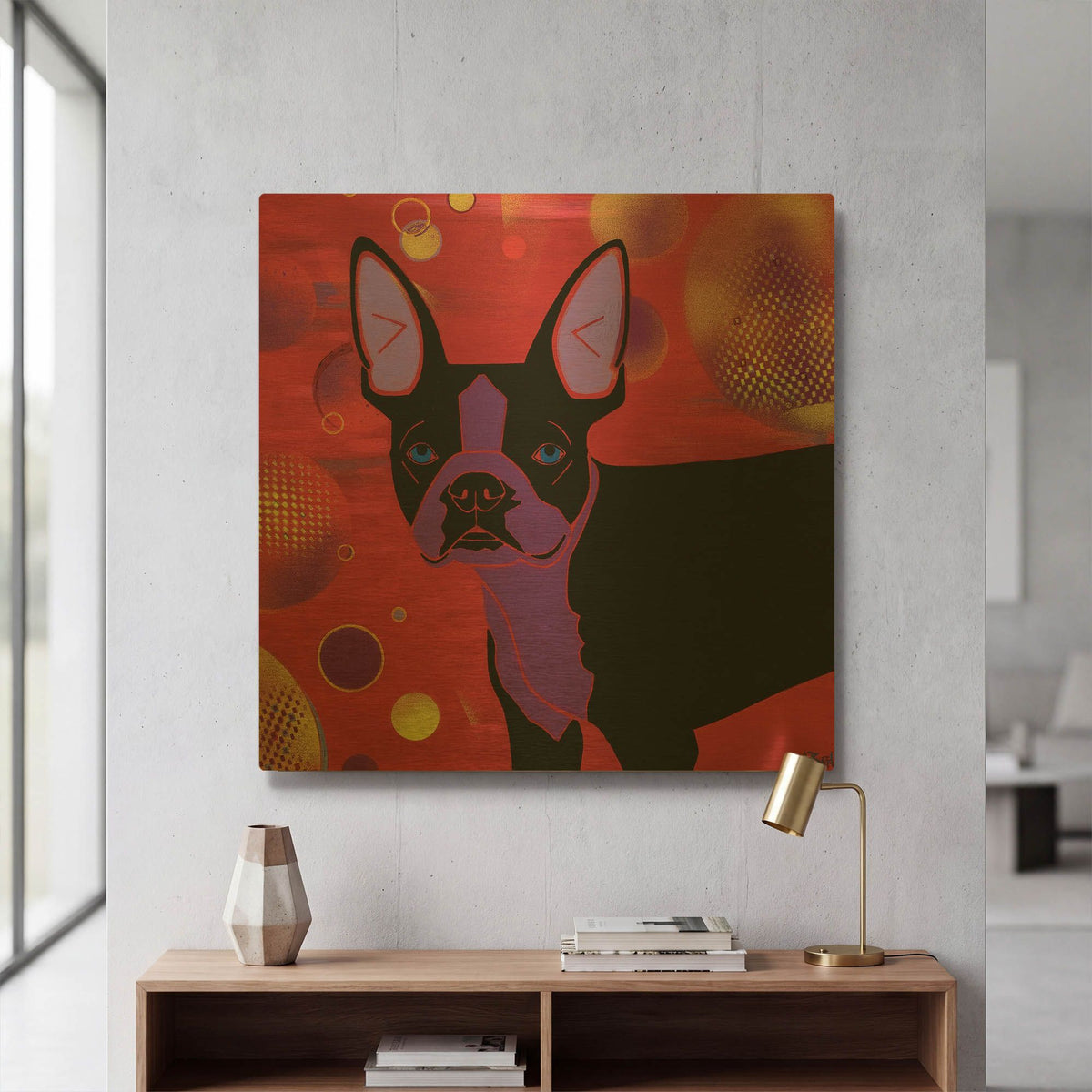 'Bubbly Boston' By Angela Bond Gold Metal Wall Art