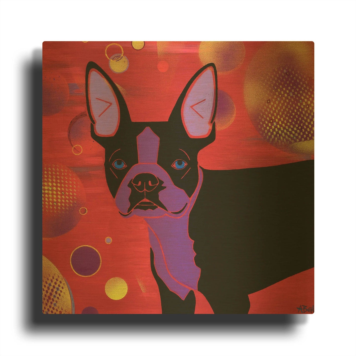 'Bubbly Boston' By Angela Bond Gold Metal Wall Art