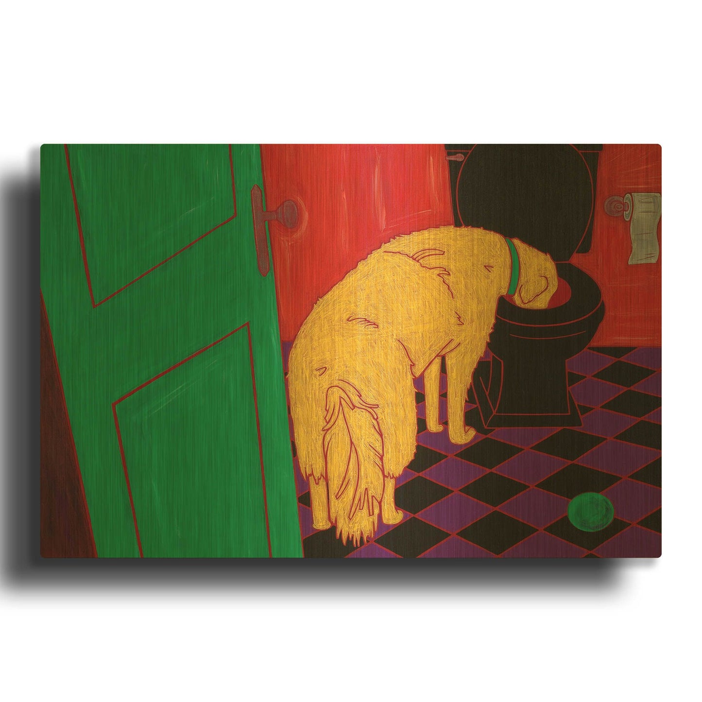 'Drinking Problem' By Angela Bond Gold Metal Wall Art