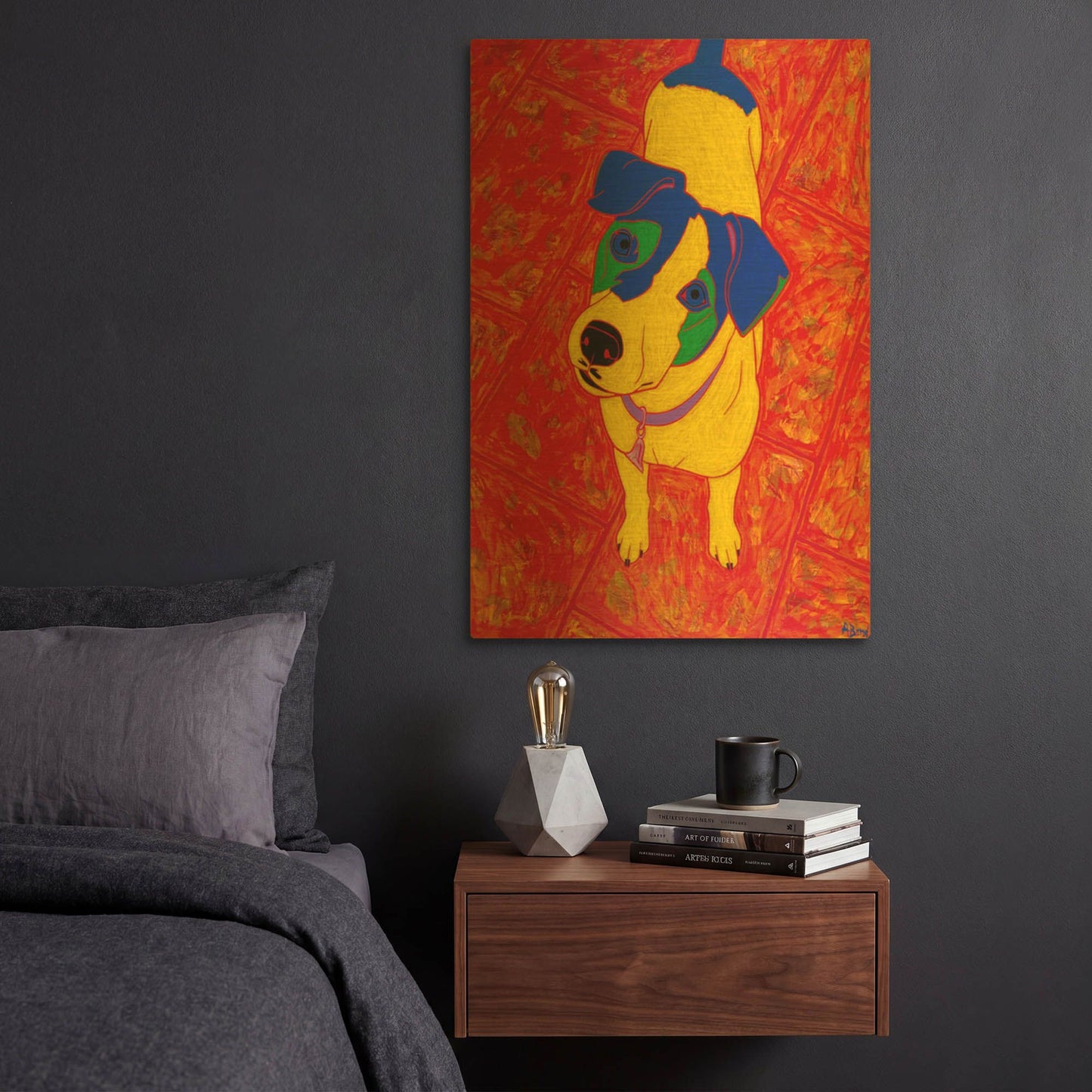 'Feisty Jack Russell' By Angela Bond Gold Metal Wall Art
