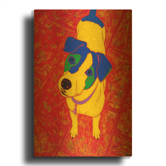 'Feisty Jack Russell' By Angela Bond Gold Metal Wall Art