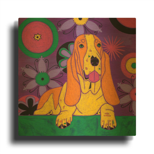 'Hush Puppeh' By Angela Bond Gold Metal Wall Art