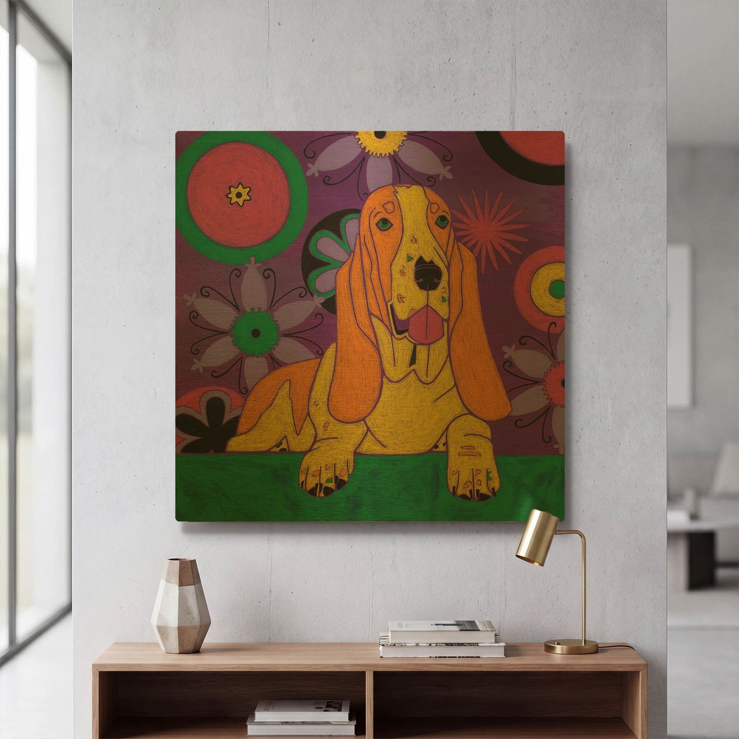 'Hush Puppeh' By Angela Bond Gold Metal Wall Art