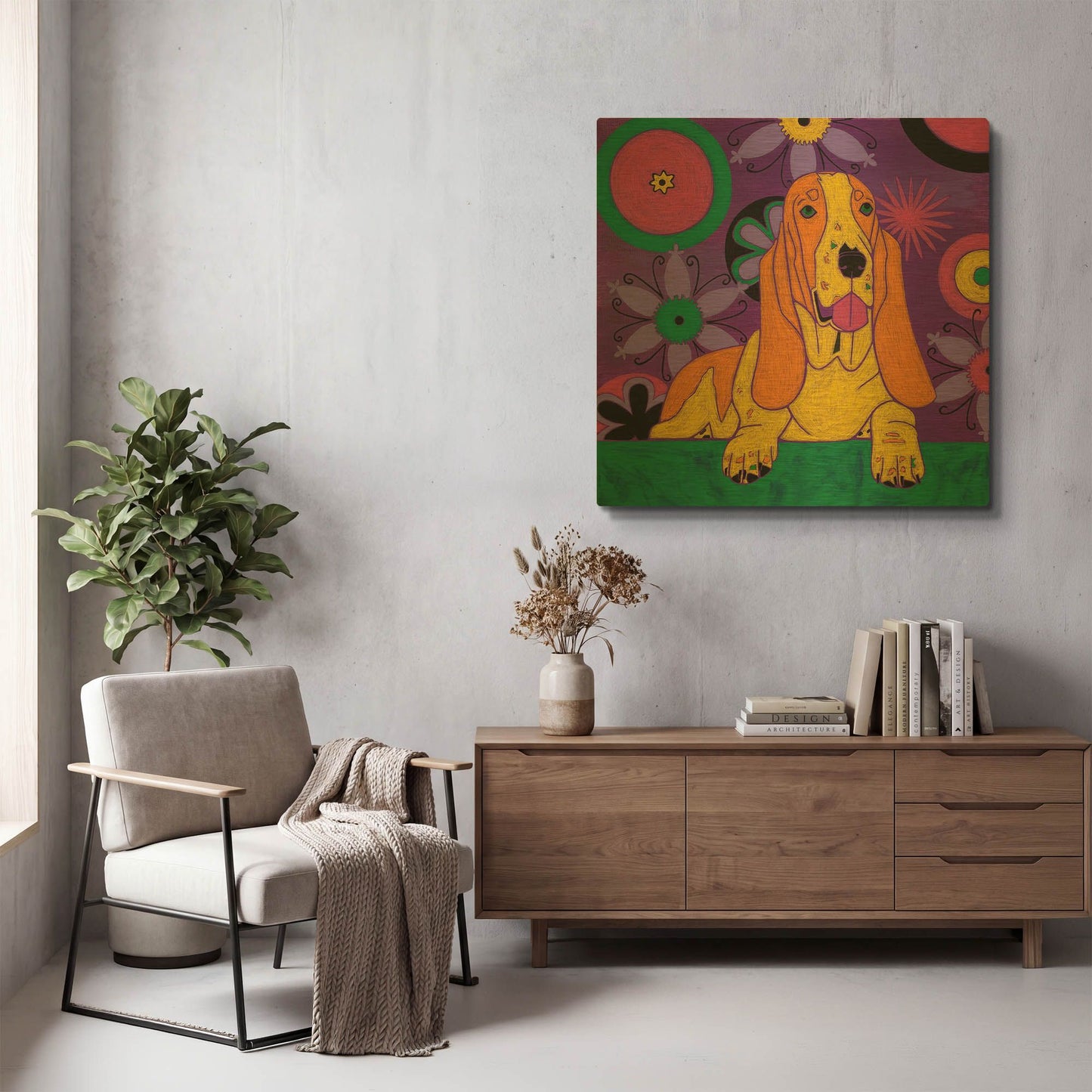'Hush Puppeh' By Angela Bond Gold Metal Wall Art