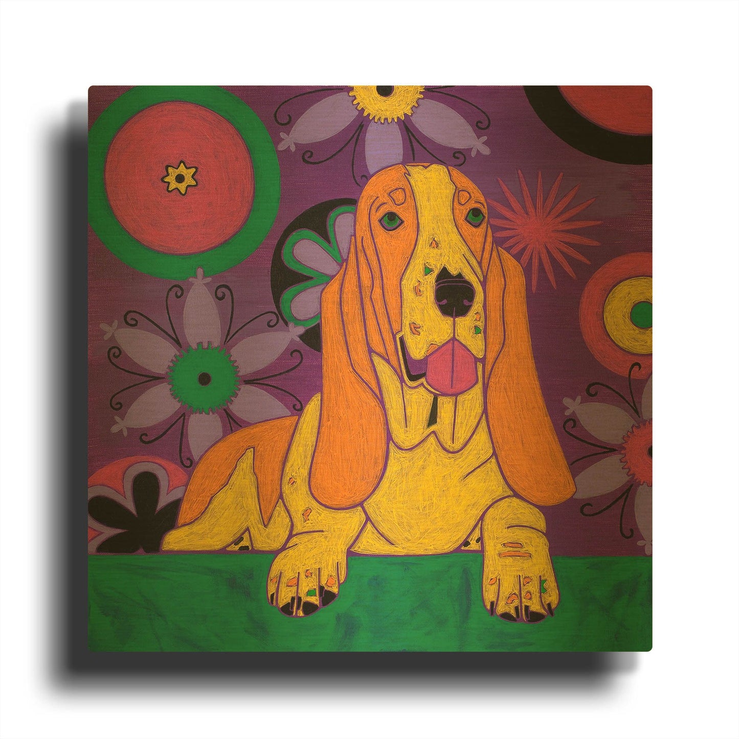 'Hush Puppeh' By Angela Bond Gold Metal Wall Art