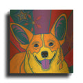 'Joyful Corgi' By Angela Bond Gold Metal Wall Art