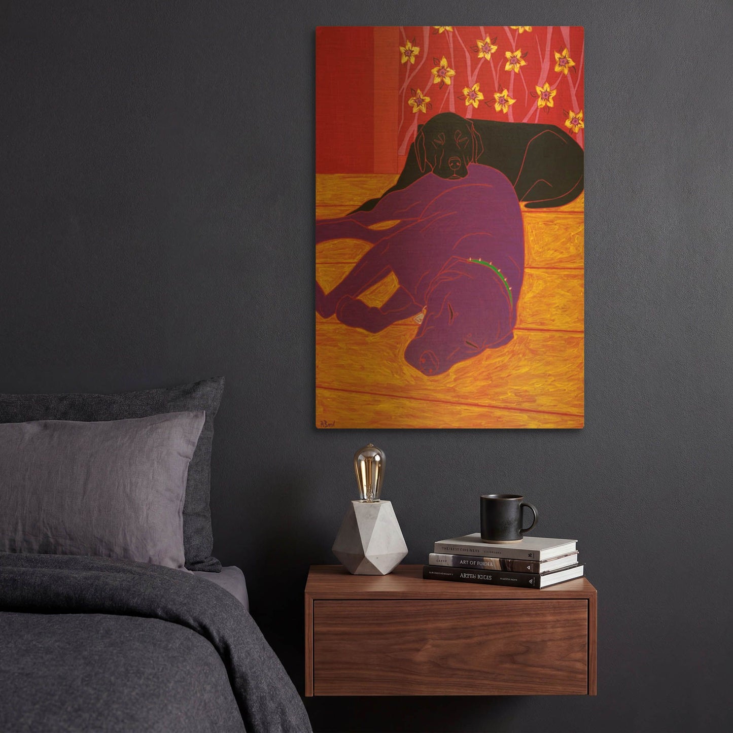 'Let Sleeping Dogs Lie' By Angela Bond Gold Metal Wall Art