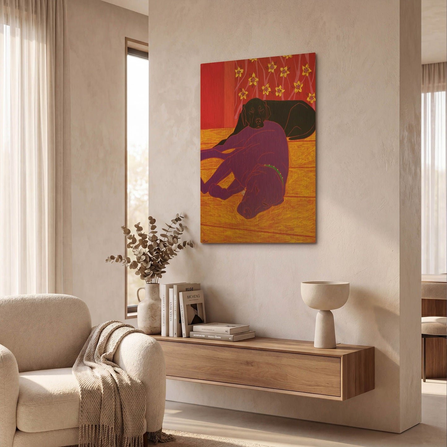 'Let Sleeping Dogs Lie' By Angela Bond Gold Metal Wall Art