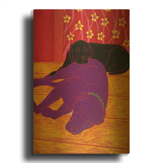 'Let Sleeping Dogs Lie' By Angela Bond Gold Metal Wall Art