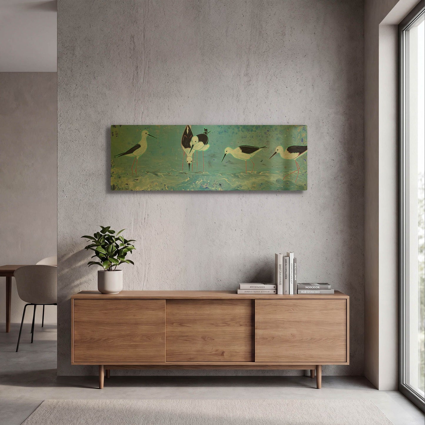 'Long Legged Waders' By Angela Bond Gold Metal Wall Art