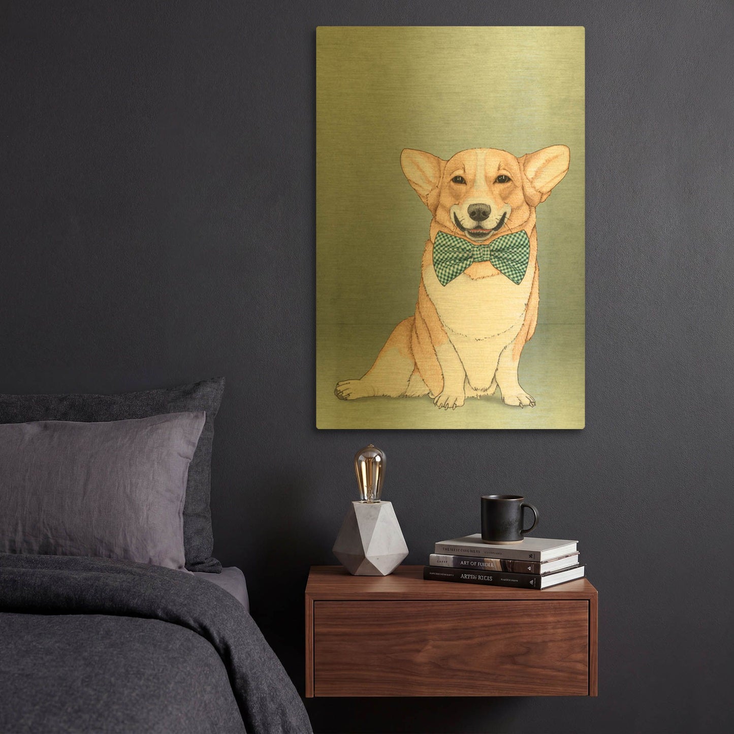 'Corgi Dog' By Barruf Gold Metal Wall Art