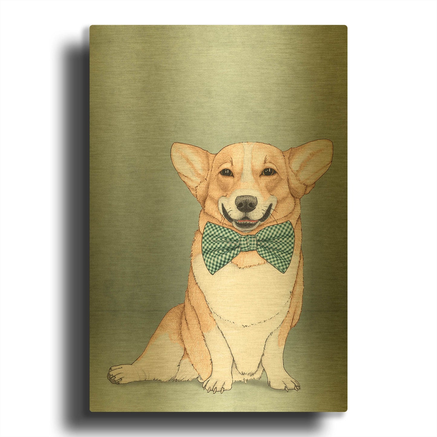 'Corgi Dog' By Barruf Gold Metal Wall Art