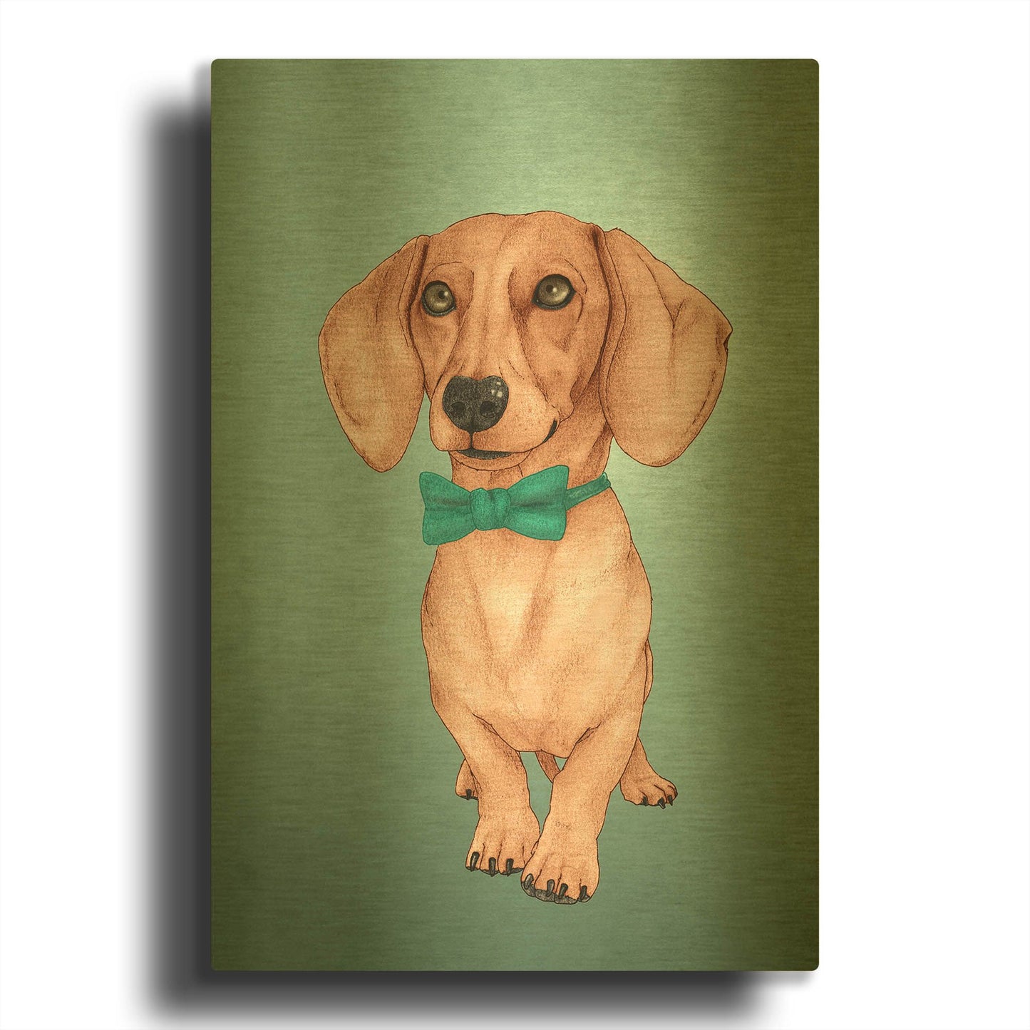 'The Wiener Dog' By Barruf Gold Metal Wall Art
