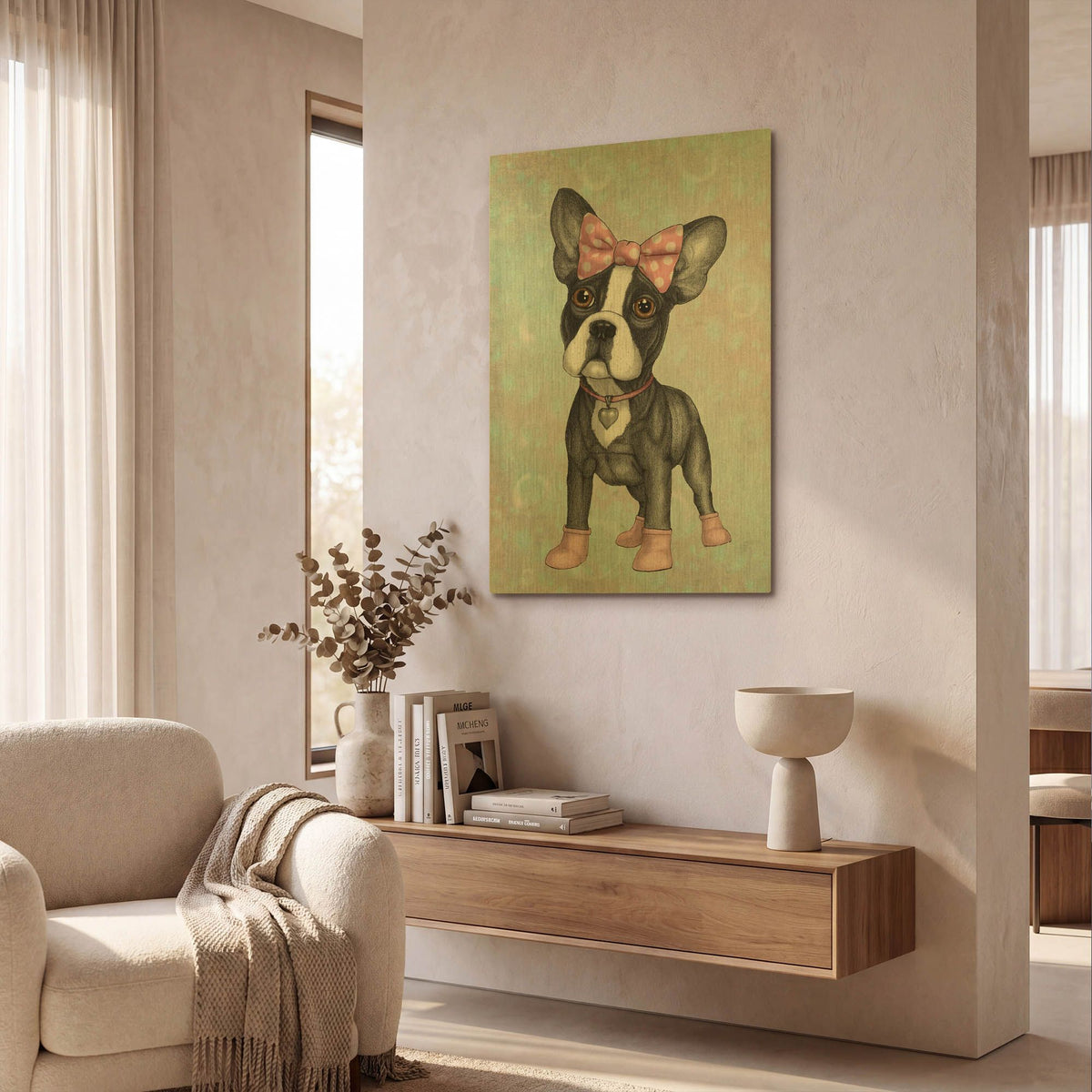 'Sweet Frenchie' By Barruf Gold Metal Wall Art