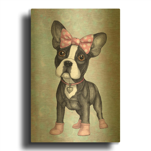 'Sweet Frenchie' By Barruf Gold Metal Wall Art