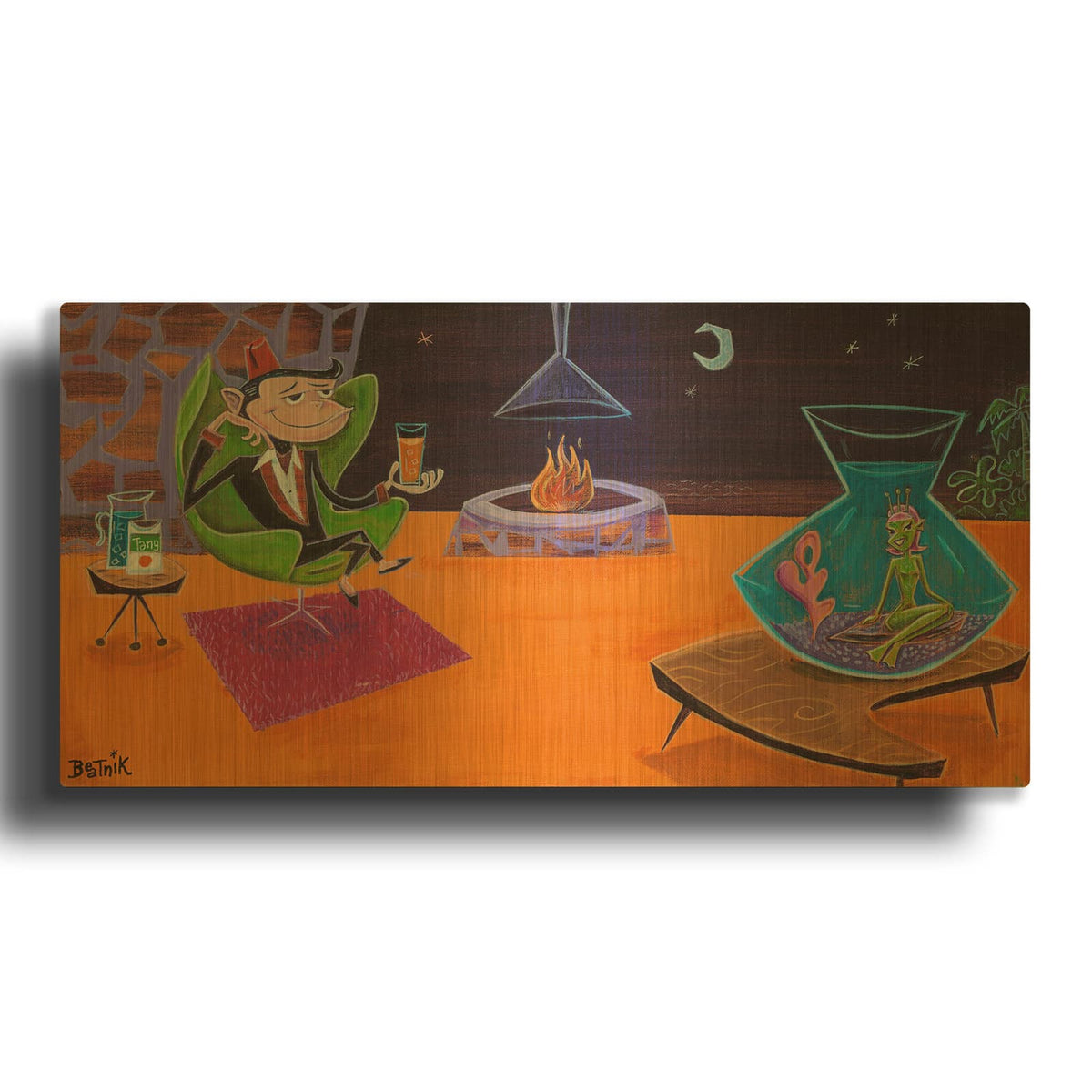 'Sea Monkey' By Beatnik Gold Metal Wall Art