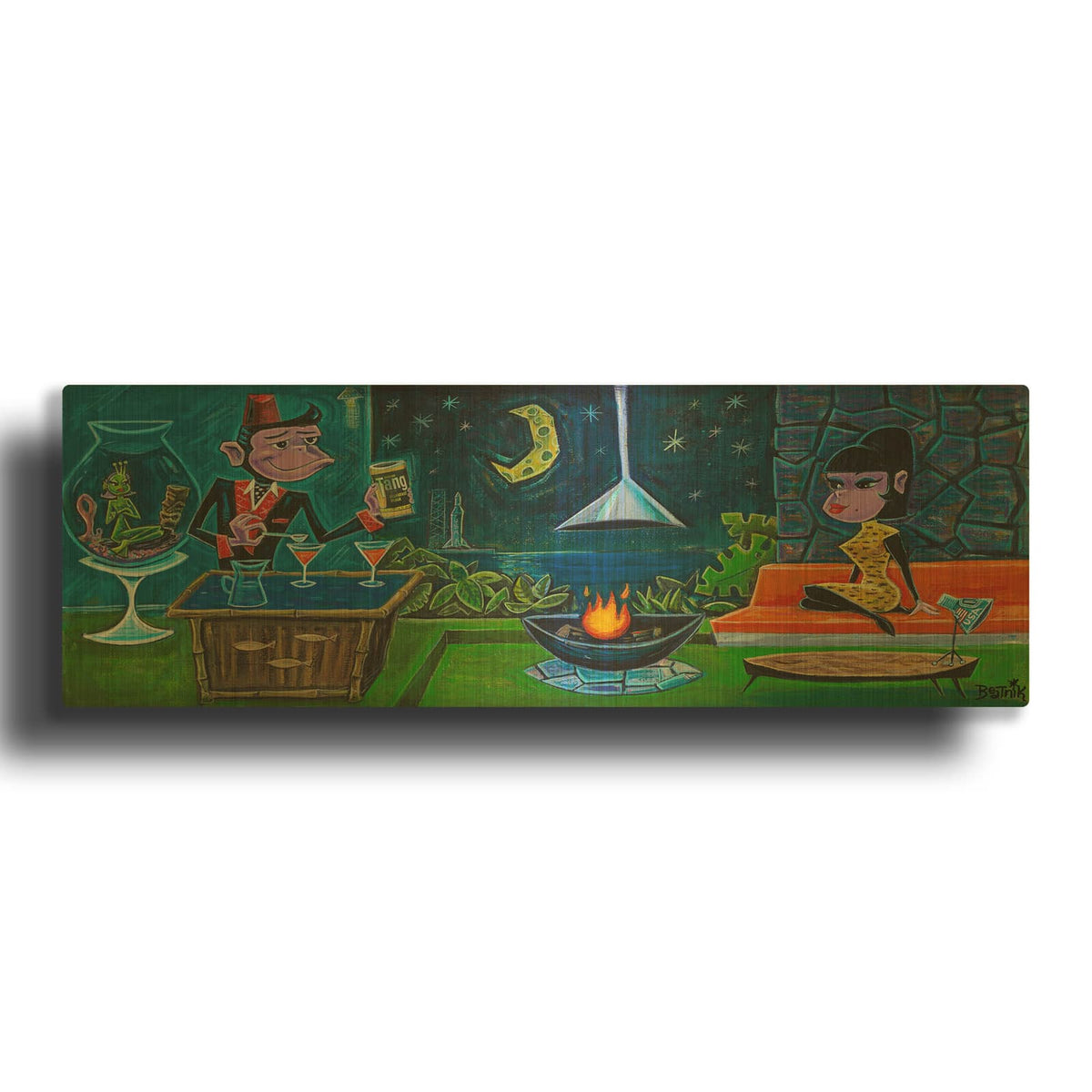 'Tang Time' By Beatnik Gold Metal Wall Art