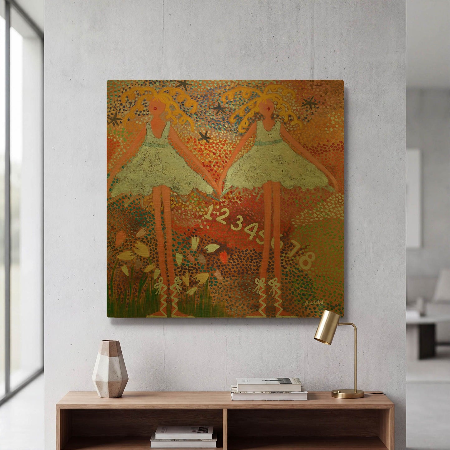 'Desert Dance' By Caroline Benchétrit Gold Metal Wall Art
