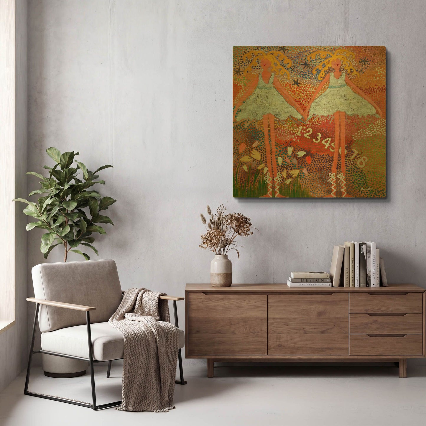 'Desert Dance' By Caroline Benchétrit Gold Metal Wall Art