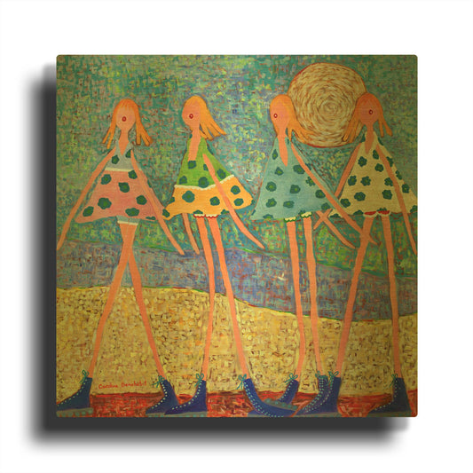 'On the Way' By Caroline Benchétrit Gold Metal Wall Art