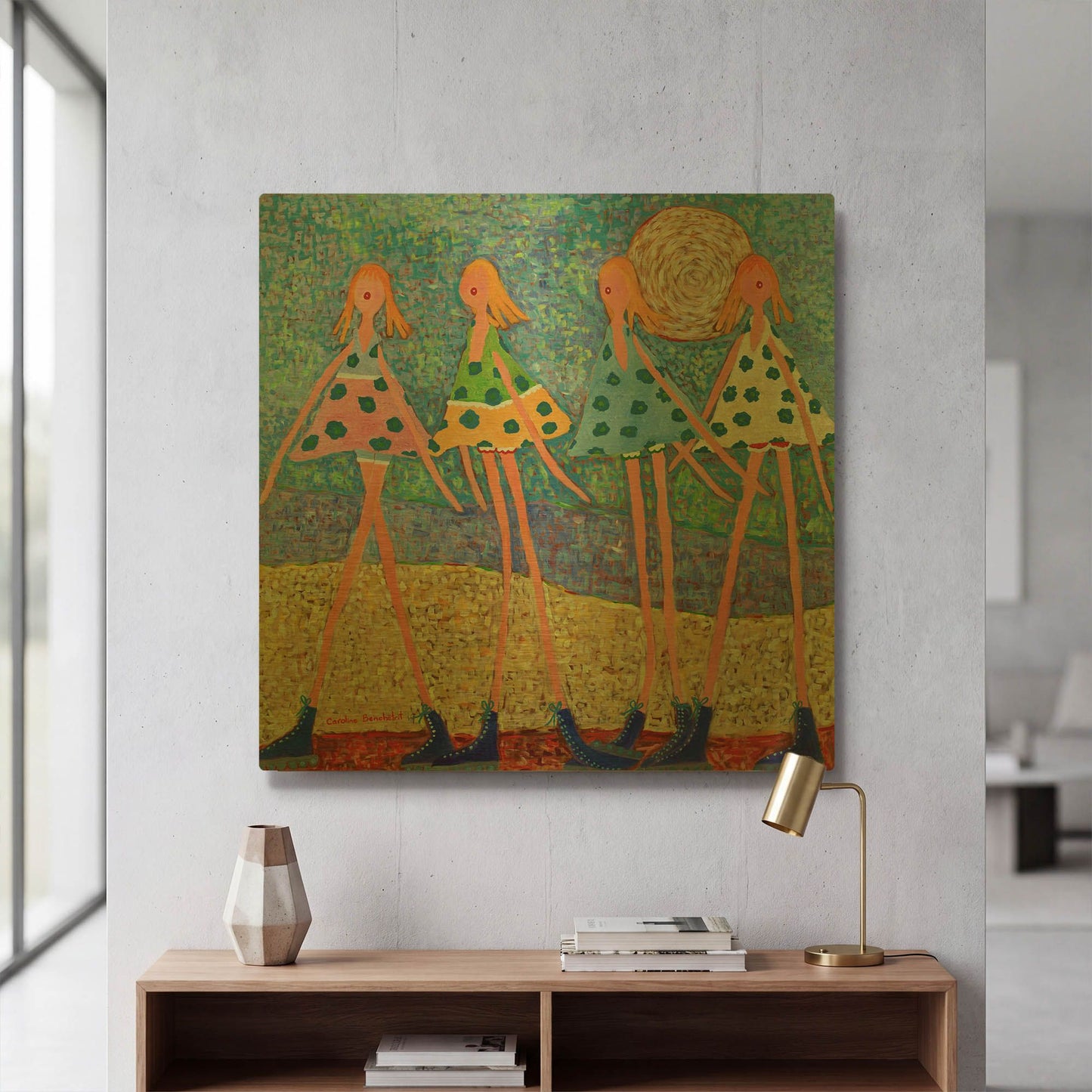 'On the Way' By Caroline Benchétrit Gold Metal Wall Art