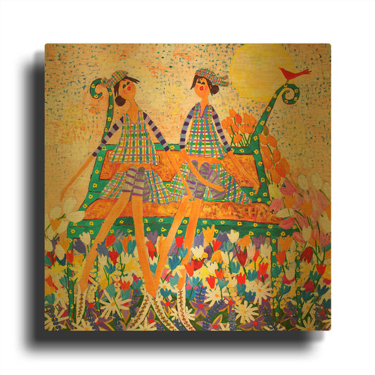 'The Cardinal' By Caroline Benchétrit Gold Metal Wall Art