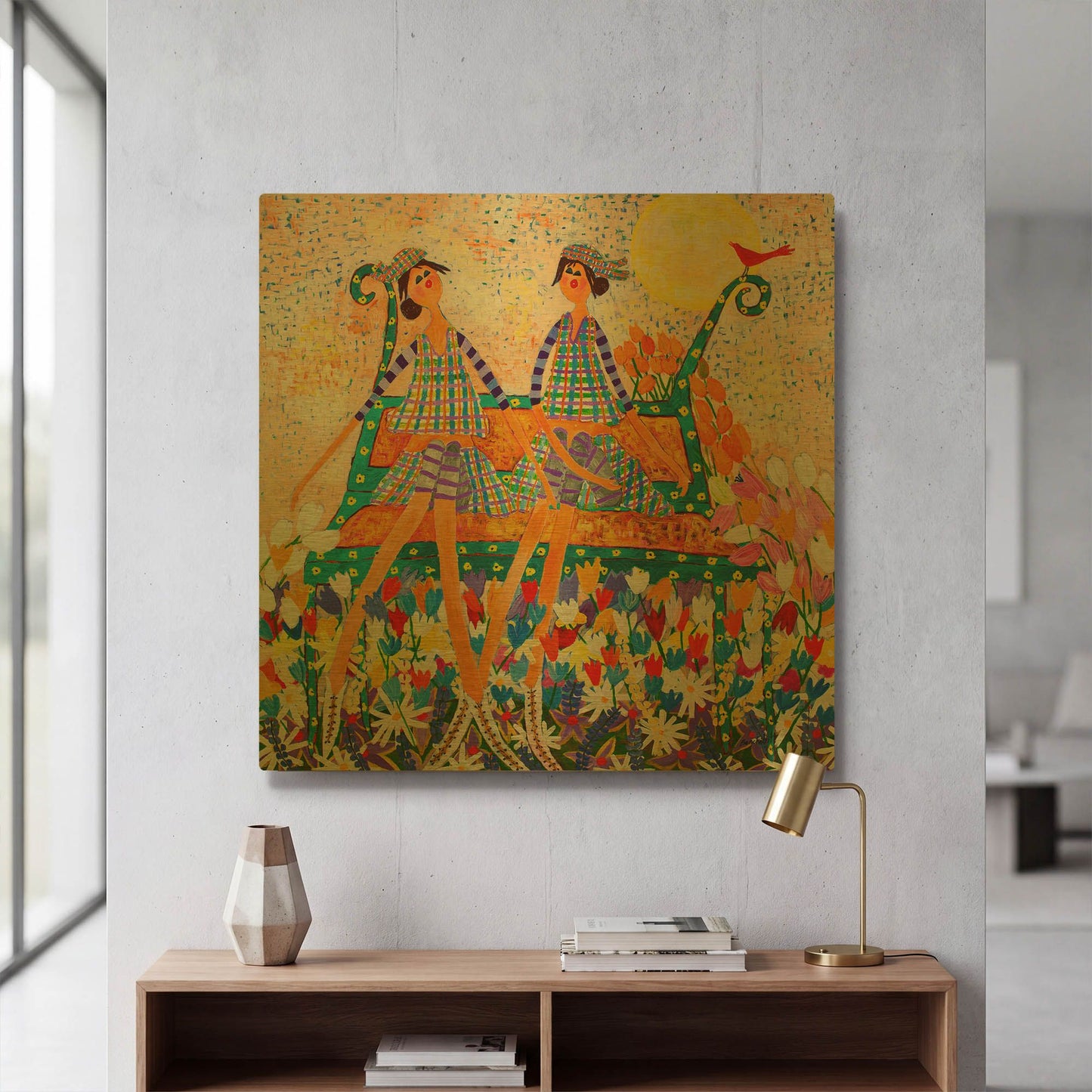 'The Cardinal' By Caroline Benchétrit Gold Metal Wall Art