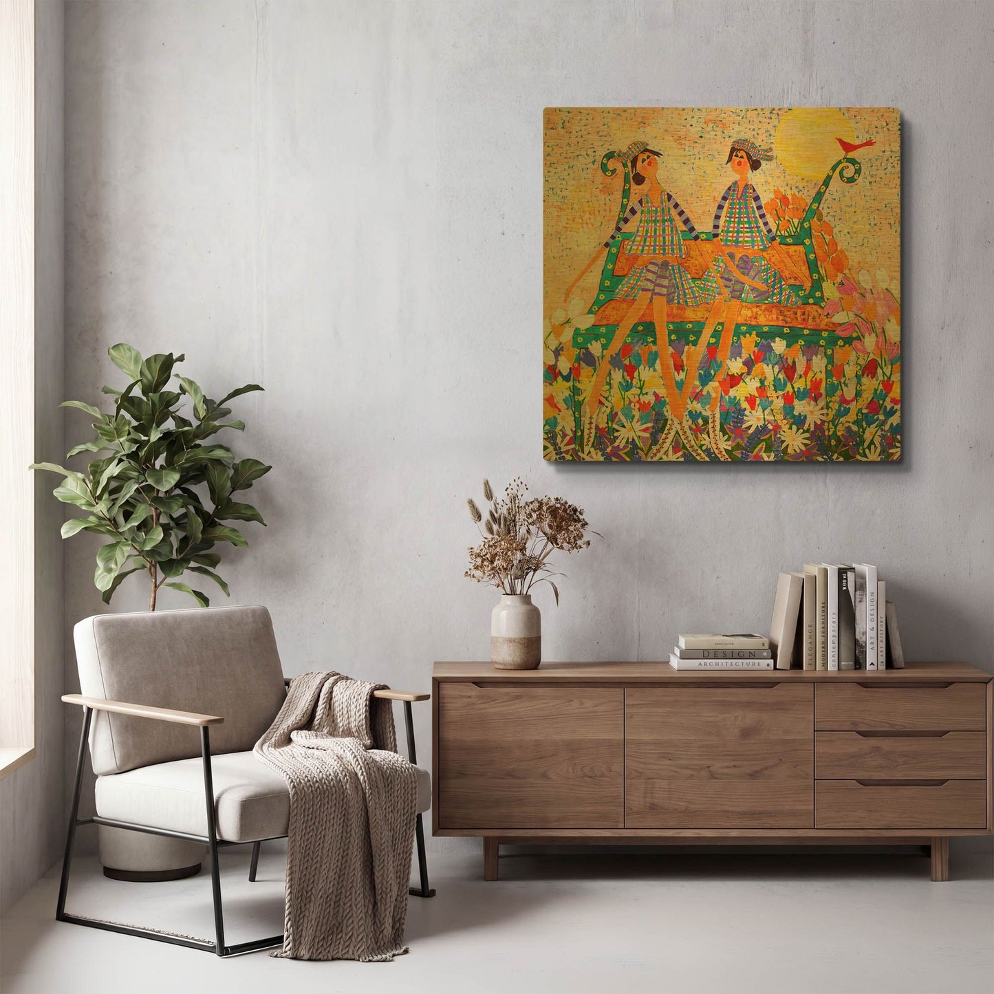 'The Cardinal' By Caroline Benchétrit Gold Metal Wall Art