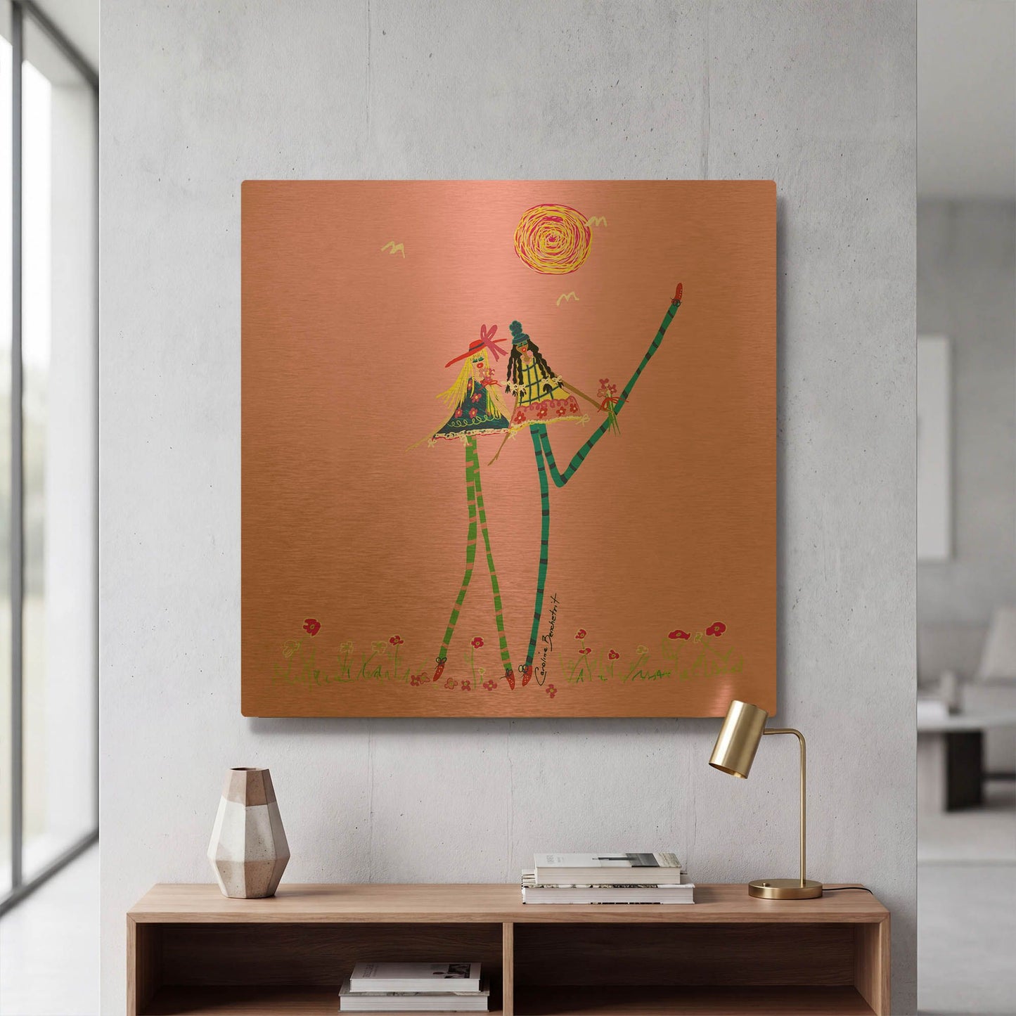 'Best Friends' By Caroline Benchétrit Gold Metal Wall Art